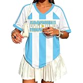 Soccer Cup 2026 Shirts for Women Oversized Mexico Jersey Brazil Jerseys Y2K V Neck Soccer Fan Tops