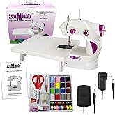 Sew Mighty, The Original Portable Sewing Machines - Perfect for Kids, Travel, Quick Repairs & Small Projects - Dual Speed, Battery & AC Power, Foot Pedal Controller & More (Mighty Mini Kit)