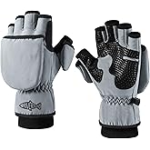 Riverruns Winter Fishing Gloves Convertible Mittens and Fingerless Gloves for Men Women, Ideal for Ice Fishing, Photography, Hunting, Outdoor Use