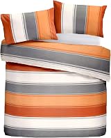 Fusion Orange Wide Stripe Duvet Cover Super King 260x220 Grey Reverse view 2