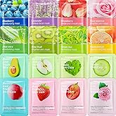 Viozakanry 16 Pcs Sheet Face Masks Skincare for Most Skin Types, Combo Essence Hydraiting Facial Mask Set for Women Skin Care, Gifts Set for Home Spa(Assorted Styles,16 Pcs)
