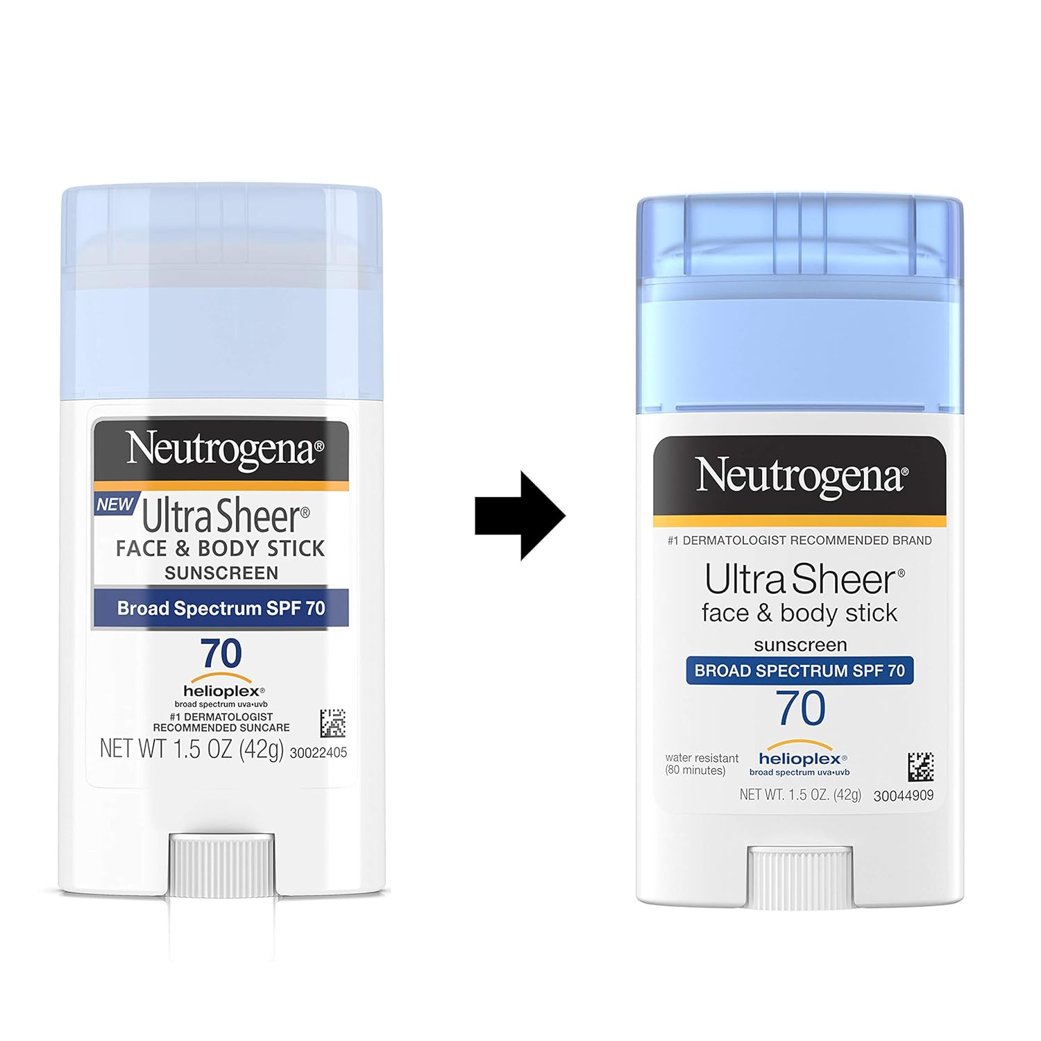 Neutrogena Ultra Sheer Non-Greasy Sunscreen Stick for Face & Body, Broad Spectrum SPF 70 UVA/UVB Sunscreen Stick, PABA-Free, 1.5 oz: Beauty