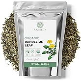 Elanen Naturals Organic Dandelion Leaf 4 oz. (113g), USDA Certified Organic Dandelion Leaf Tea, Diente de Leon Organico Herb, Diente Deleon Hierba, Taraxacum Officinale, Danalion Loose, Cut & Sifted
