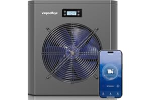 Varpoolfaye 16000 BTU Electric Pool Heater for Above Ground Pool Heater Spa Swimming Pool Heat Pump 120V 5000 Gallon Heating Cooling WiFi Control 60Hz