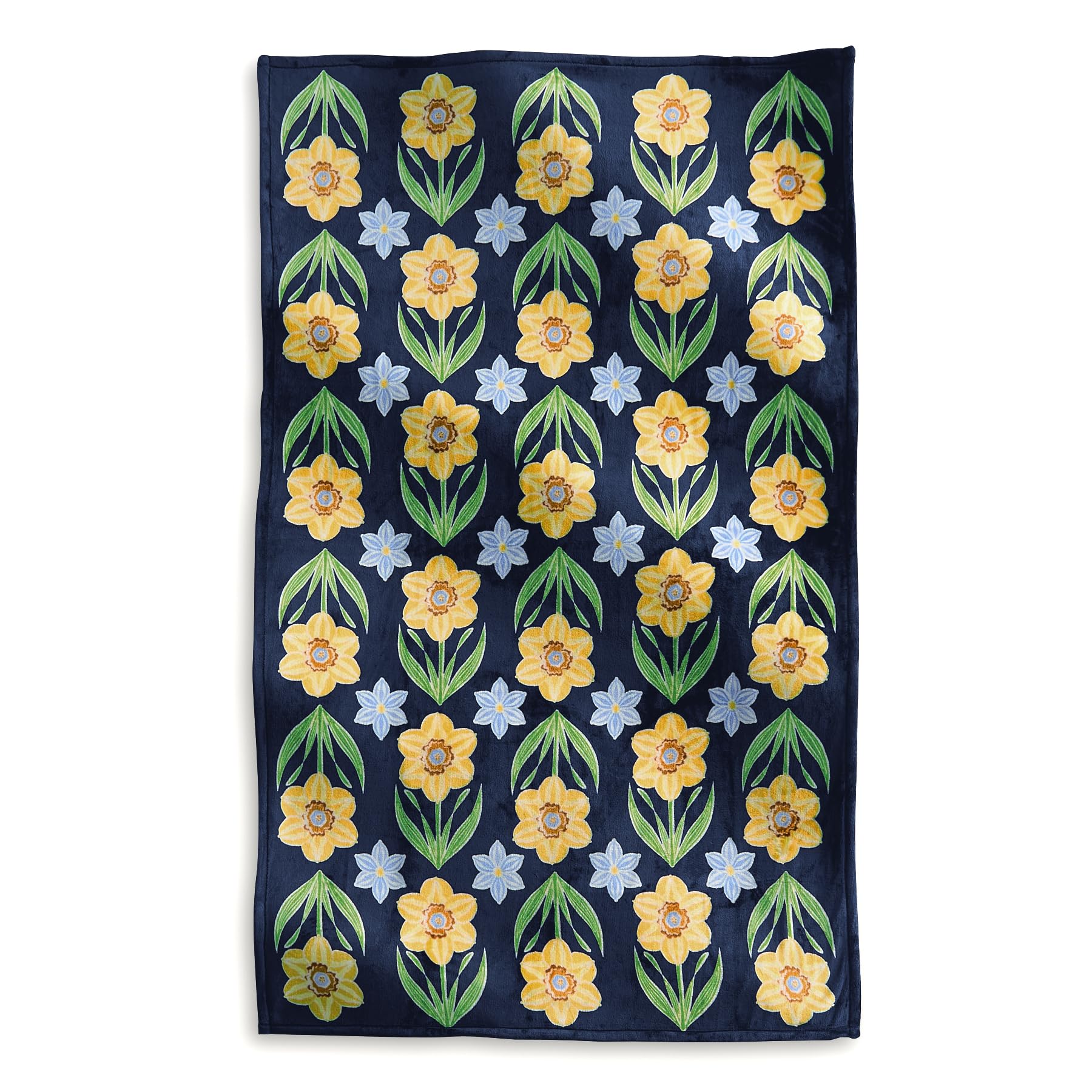 Vera Bradley Women's Fleece Plush Throw Blanket, Daffodils Subtle, One Size Image