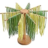 Beech Wood Pasta Drying Rack, 10-Arm Large Capacity, Detachable Fresh Spaghetti Noodle Tree Hanger, Larger Drying Area for Faster Drying Pasta, Prevents from Sticking