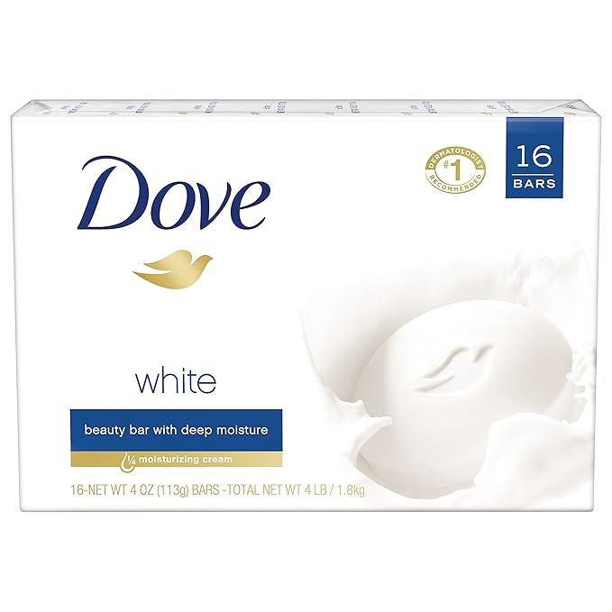dove white moisturizing beauty bar soap
