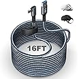 Aukvite Quest 2 Link Cable 16FT, Quest Link Cable Durable Nylon Braided, VR Headset Cable Type A to C High Speed Data Transfer Charging Cord for Gaming PC and USB C 3.2 Gen1 Cable