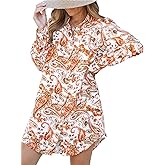 CUPSHE Dress Button Down Shirt Dress Long Sleeve Blouse Top Leopard Print