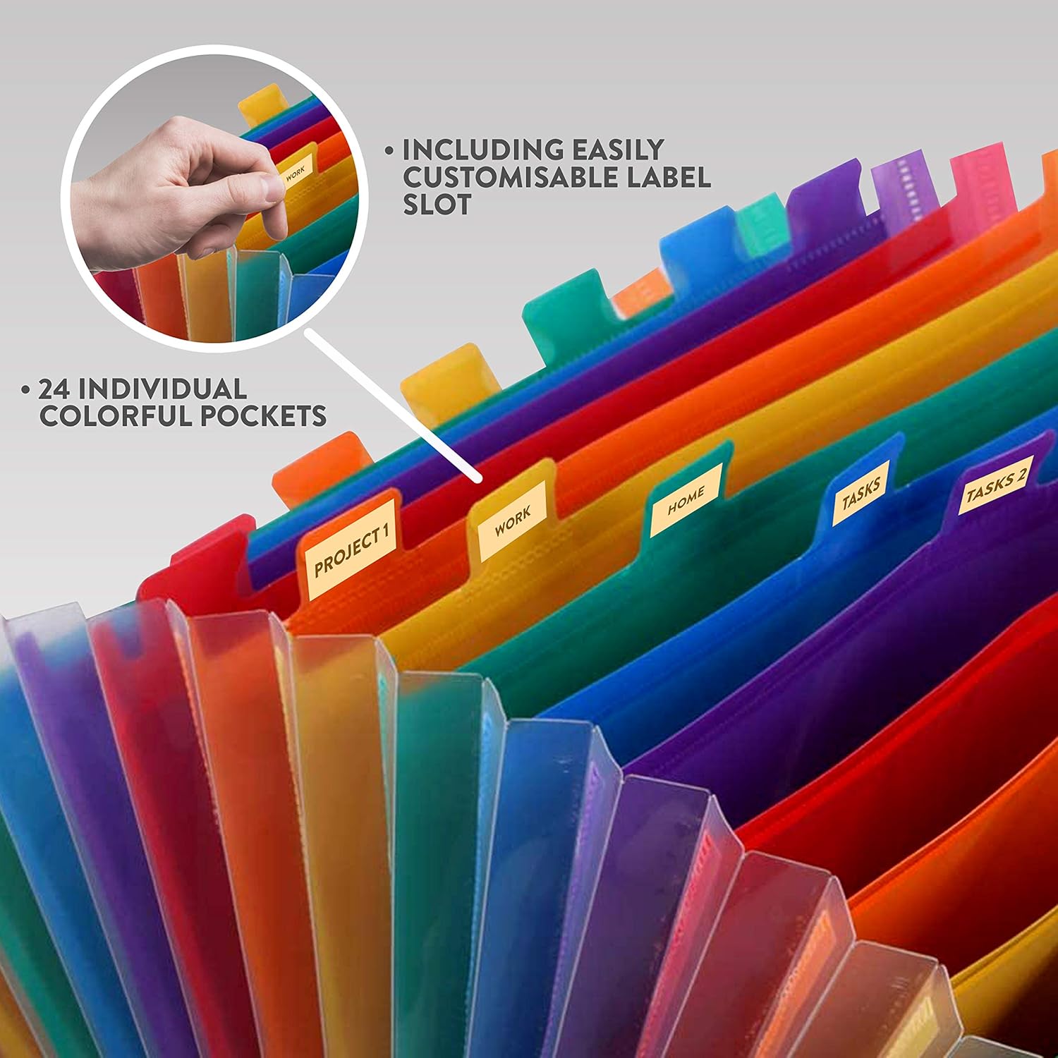 Accordian File Organizer, Expanding File Folder, File Folder Organizer, Paper Organizer Folder, File Organizer Box, File Organizer, Paper Bill Receipt Organizer fits A4 Letter Size (12 Pockets) : Office Products