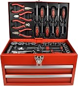 Mannesmann Tool Box 155 Piece Mechanics Workshop Set Steel 2 Drawers GS-Approved view 2