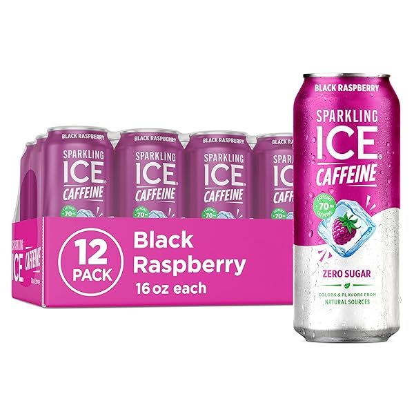 SPARKLING ICE CAFFEINE BLACK RASPBERRY SPARKLING WATER WITH...
