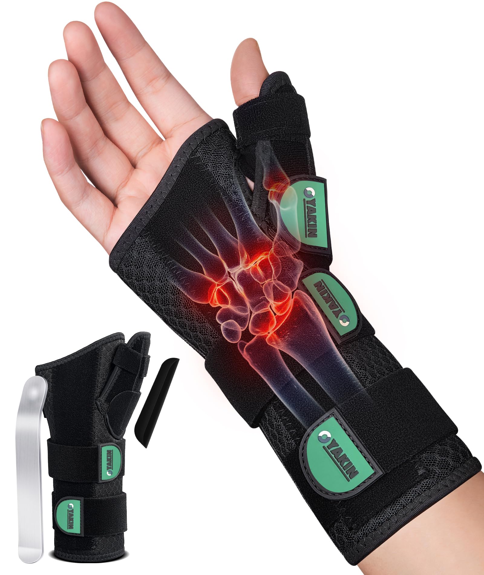 Photo 1 of Oyakin Wrist Brace with Thumb Support for Carpal Tunnel, Thumb Brace for De Quervain's Tenosynovitis, Tendonitis, Thumb Spica Splint Right Hand, Wrist Support Men and Women