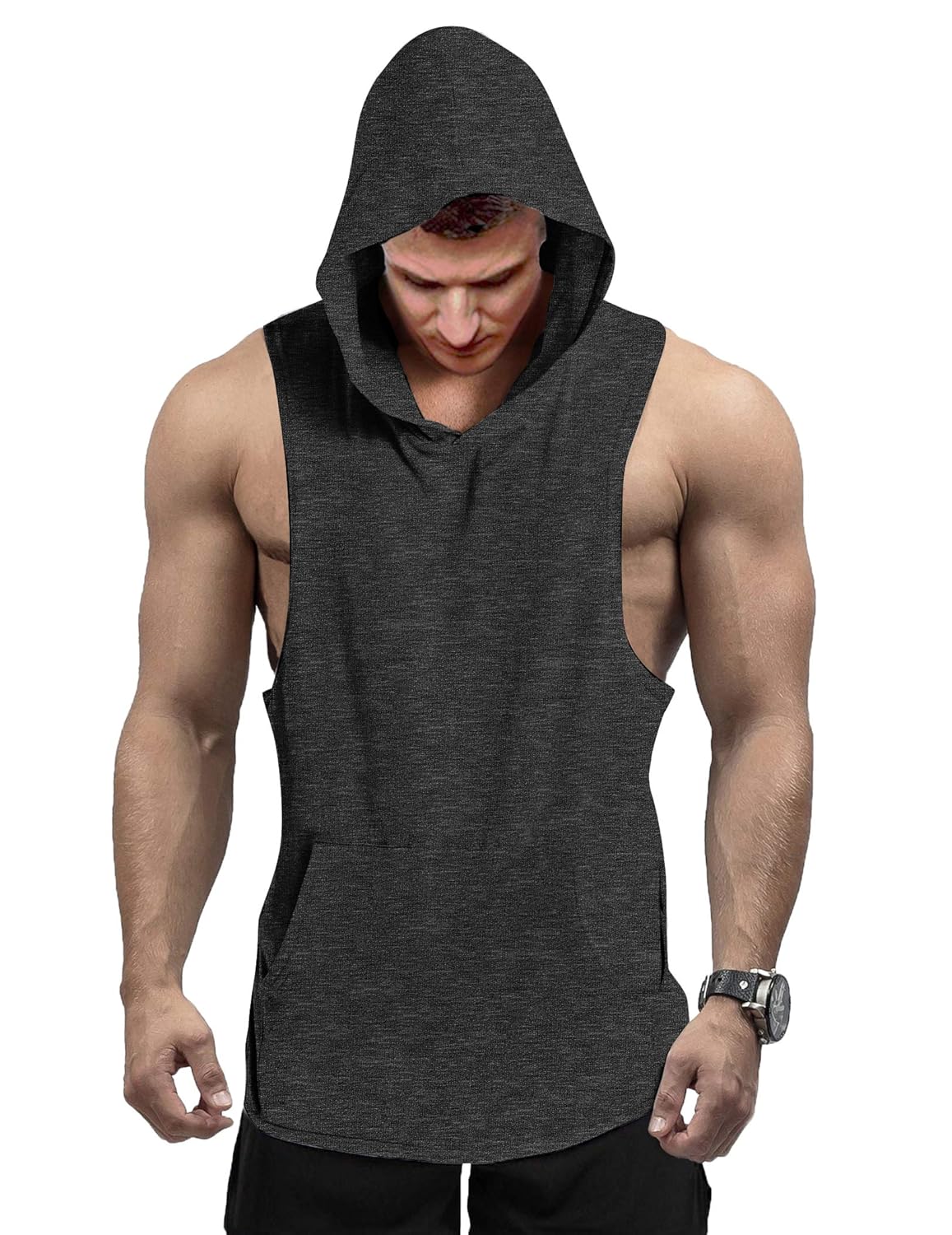 Buy Yitrend Men's Hooded Tank Tops Workout Sleeveless Muscle Shirt 