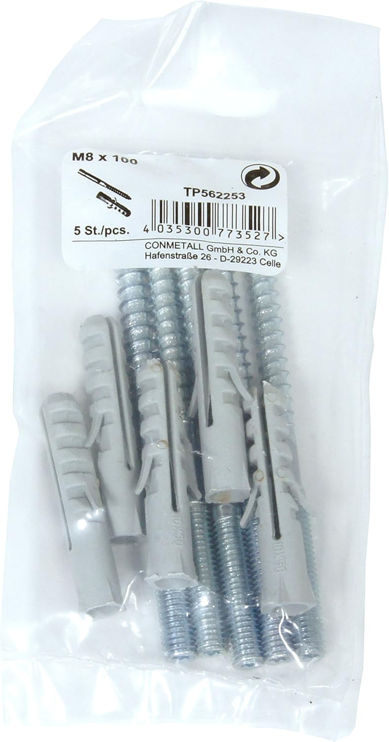 CORNAT TP562253 Stair Bolts zinc-Plated M8x100 5 pcs, Silver, M8 x 100 mm - Image 3
