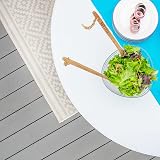 Harbour Housewares Folding Trestle Table 4ft 120cm White Round Carry Handle view 7
