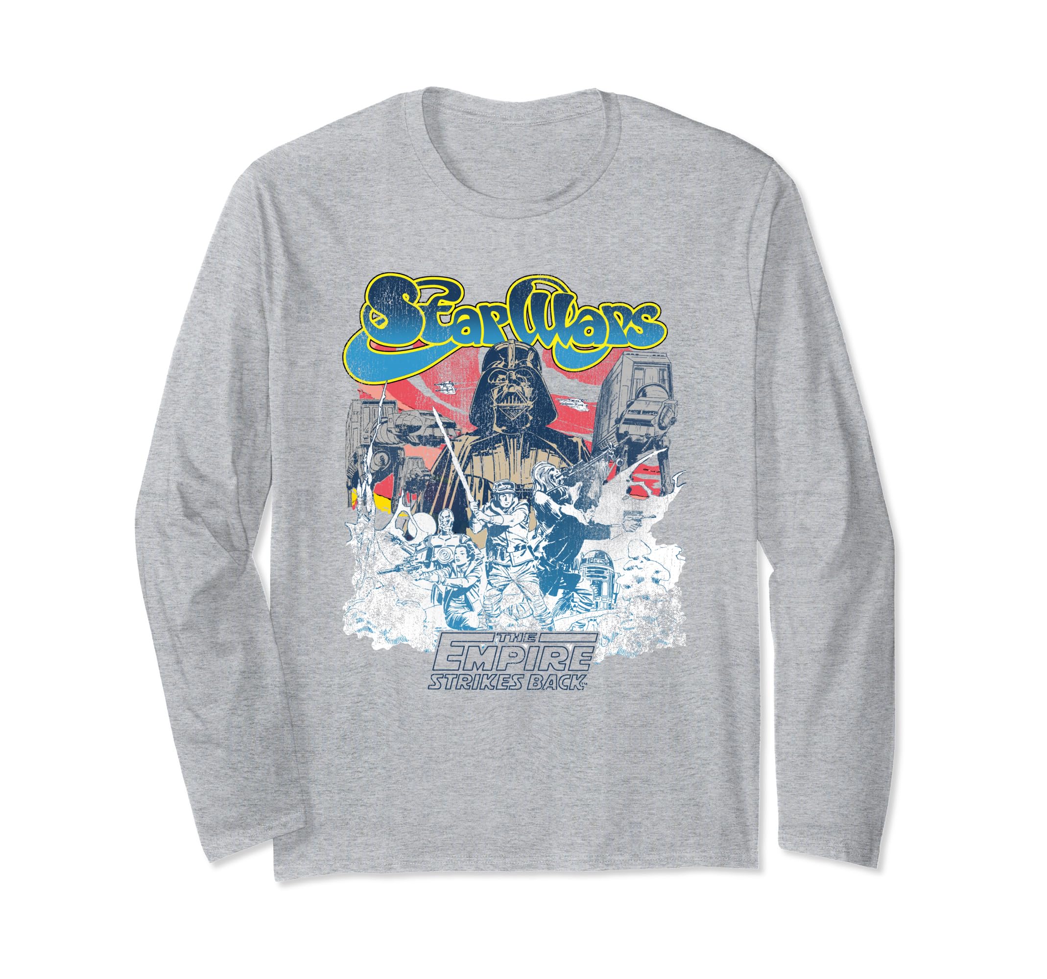 Star Wars Retro 70's Battle Of Hoth Vader and Rebels Long Sleeve T-Shirt