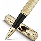 MCNTEIK Gold Rollerball Pen, Stunning Luxury Pen with Mesh Texture Design and 24K Gold Finish, Fancy Gift Set for Men & Women, Business Signature, Executive, Office, Nice Fancy Designer Pens