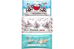 HERSHEY'S Hersheys Kisses Holiday Christmas Bundle - Limited Edition - Sugar Cookie, Hot Cocoa, Candy Cane