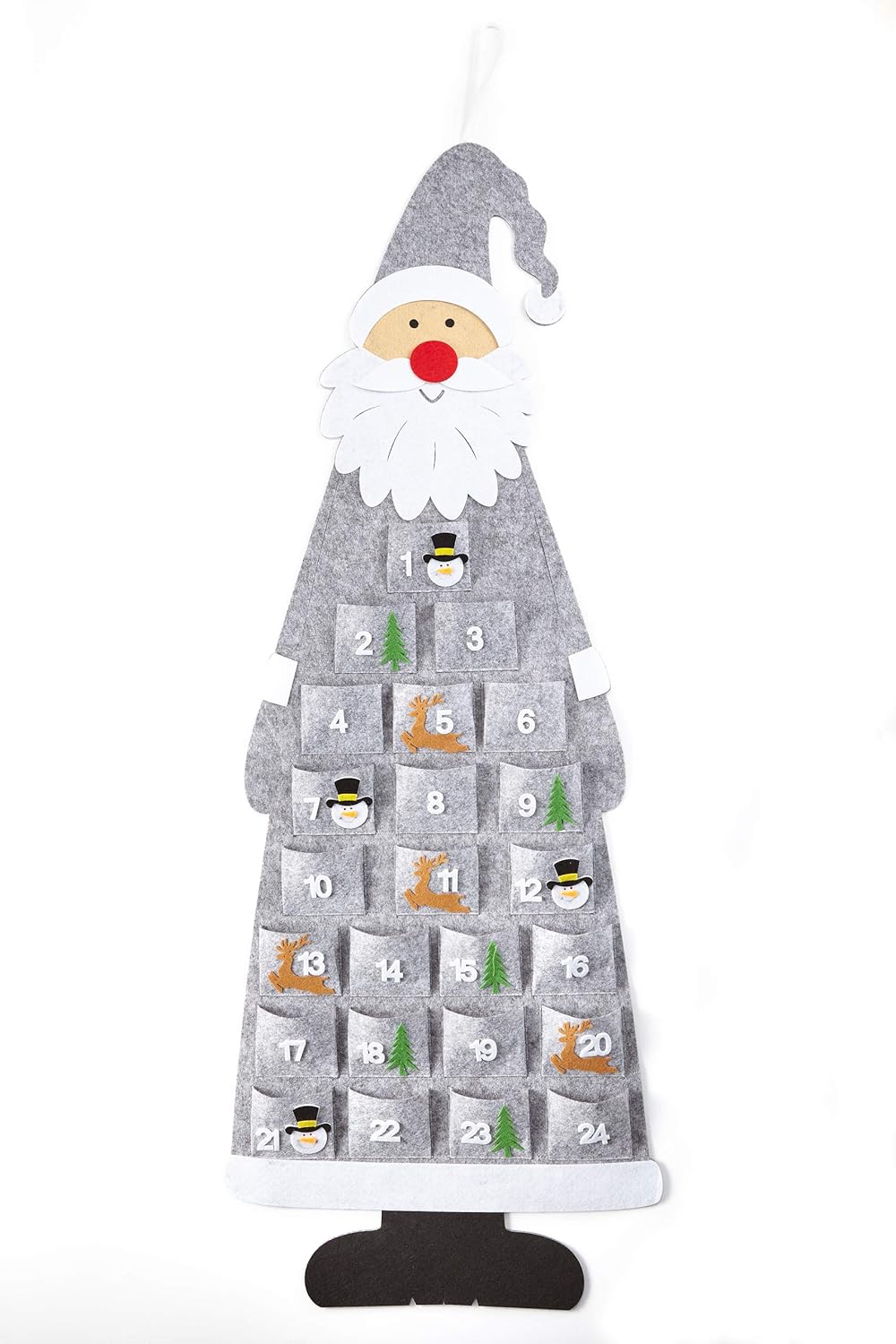 HEITMANN DECO Christmas, Advent calendar in Santa Claus shape to hang and fill yourself, Christmas decoration
