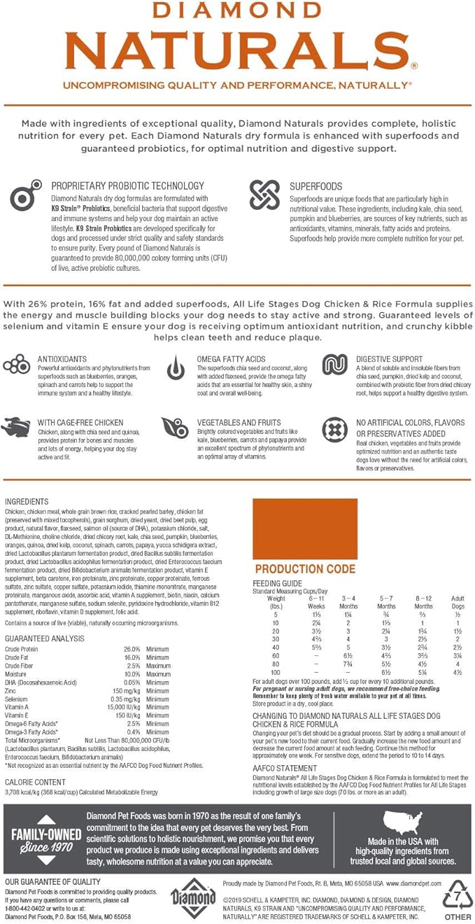 diamond chicken and rice dog food