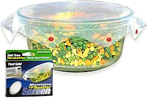 Microwave Spatter Screen, Reusable, Non-Stick Mesh, Folds Flat, 13 Inch Splatter Guard, BPA Free, Tested Food Contact Safe, M