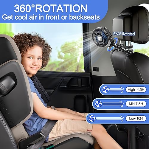 WiHoo Bluetooth Stroller Fan Battery Operated,Portable Fan Car