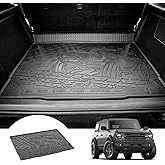 3W Cargo Liner Custom Fit for 2021-2025 2026 Ford Bronco 4 Door, All Weather TPE Heavy Duty Truck Car Mat Accessories Fit for Bronco Trunk Mat, Black (Not for Bronco Sport)