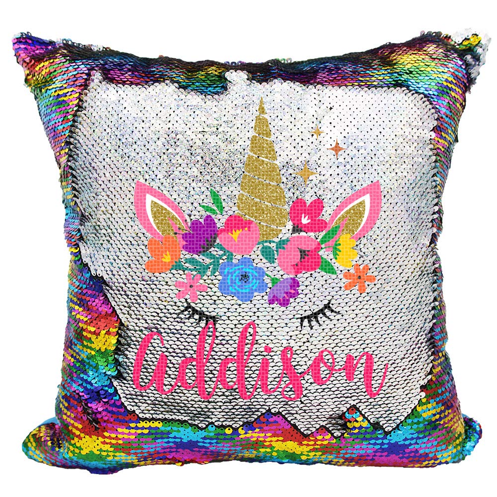 sequin pillow unicorn