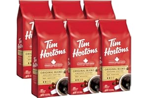 Tim Hortons Original Blend, Medium Roast Ground Coffee, Perfectly Balanced, Always Smooth, Made with 100% Arabica Beans, 12 Ounce (Pack of 6)