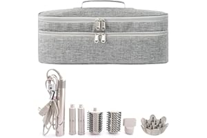 GREENESTA Hair Tools Travel Bag Compatible With Shark Flex Style Attachment, Shark Airwrap Flexstyle, Dyson Airwrap | Travel Case For Sharkflex Styler | Beauty Hair Dryer Attachments Storage (Grey)