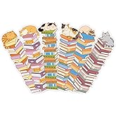 Celavoy Cute Cats Bookmark Gifts - 6 Pcs Cartoon Animals Bookmarks for Kids Women Book Lovers Funny Cats Books Marks Page Clips Bookish Gift for Birthday Christmas Classroom Reading Accessories