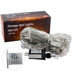 WATERGLIDE Outdoor Halloween Net Lights, 12FT x 5FT