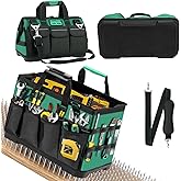 GRENPRO Tool Bag, 15 Inch Molded Bottom Toolbag, 18-Pocket Heavy Duty Portable Waterproof Toolbox, Soft Handle Tool Organizer for Mechanics, DIY, Valentines Day Gifts for Him Dad Men