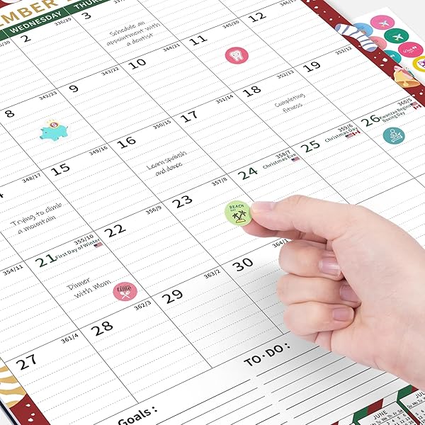 CALENDAR 2026-2027 PLANNER WALL HANGING SPIRAL BOUND CALENDARS (SEARSON (17″ × 22″))
