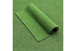 Homietina Artificial Grass Rug 0.8 Inch Pile Height 4FTX6FT Indoor Outdoor Rug Fake Grass Carpet with Drainage Holes Artifici