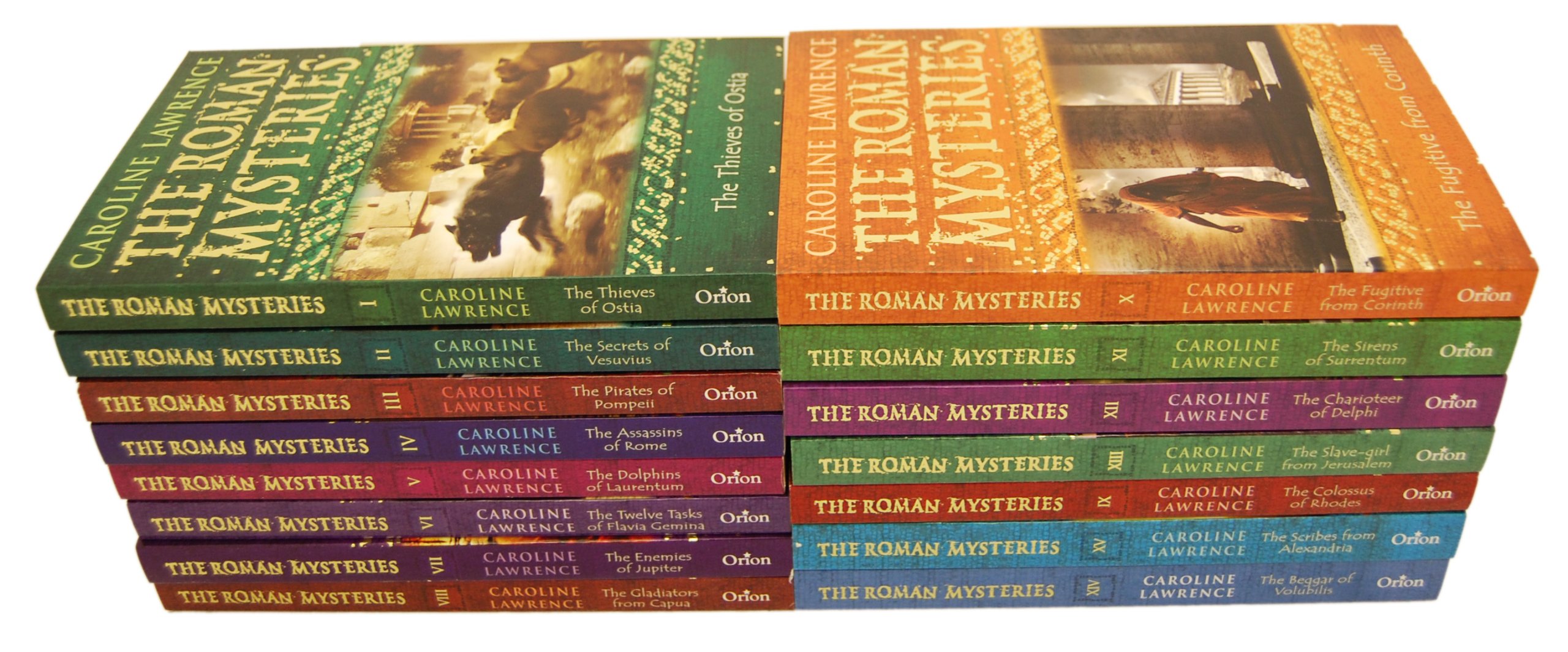 Caroline Lawrence Roman Mysteries 15 Books Collection Set Pack Slave Girl From Jerusalem The Gladiators From Capua Scribes From Alexandria The Colossus Of Rhodes Caroline Lawrence 9783200304635 Amazon Com Books