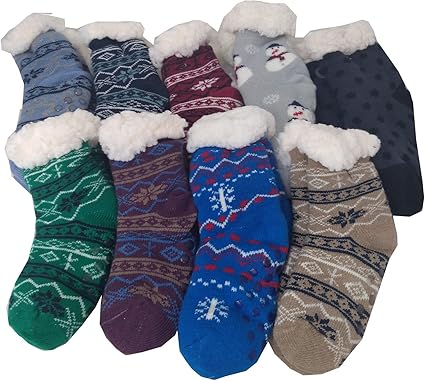 Meia Térmica Infantil Menino Antiderrapante Forrada Lã Quentinha