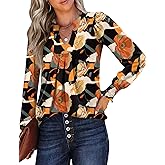 Bashafo Womens V Neck Long Sleeve Blouses Tops 2026 Spring Fashion Ruffle Cuffs Dressy Casual T-Shirts