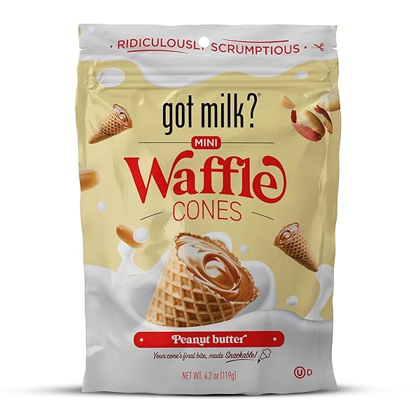 GOT MILK? MINI WAFFLE CONES, PEANUT BUTTER, 4.24...