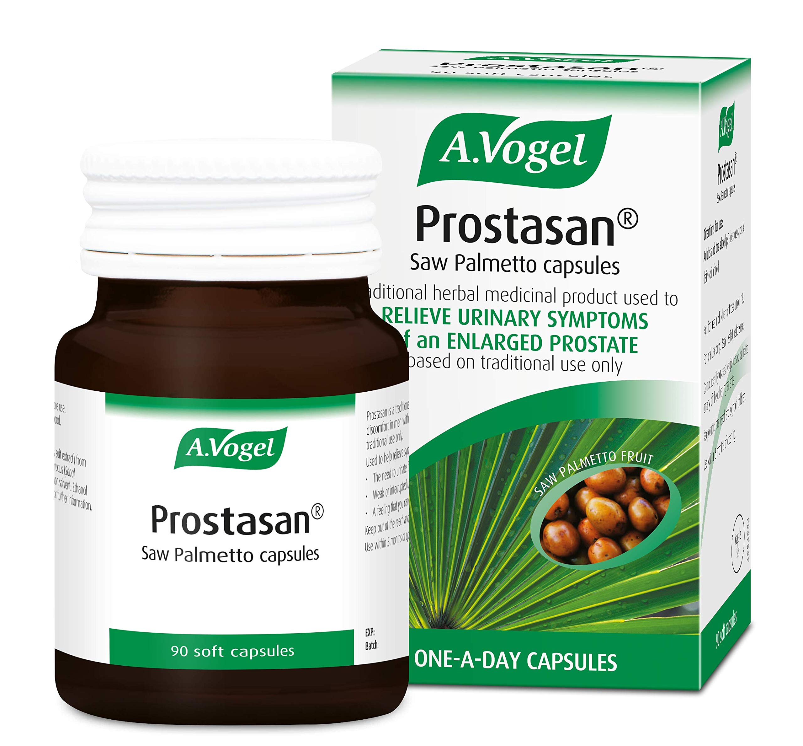 Saw Palmetto Capsules | A.Vogel Prostasan® | Relieve Urinary Discomfort in Men with BPH | Frequent Urination | Weak Flow | 3 Months Supply | 90 Capsules