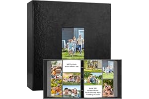 1000 Pocket Photo Album 4x6 Leather Cover, Extra Large Capacity Holds 1000 Horizontal and Vertical Photos, Acid Free Non Stic