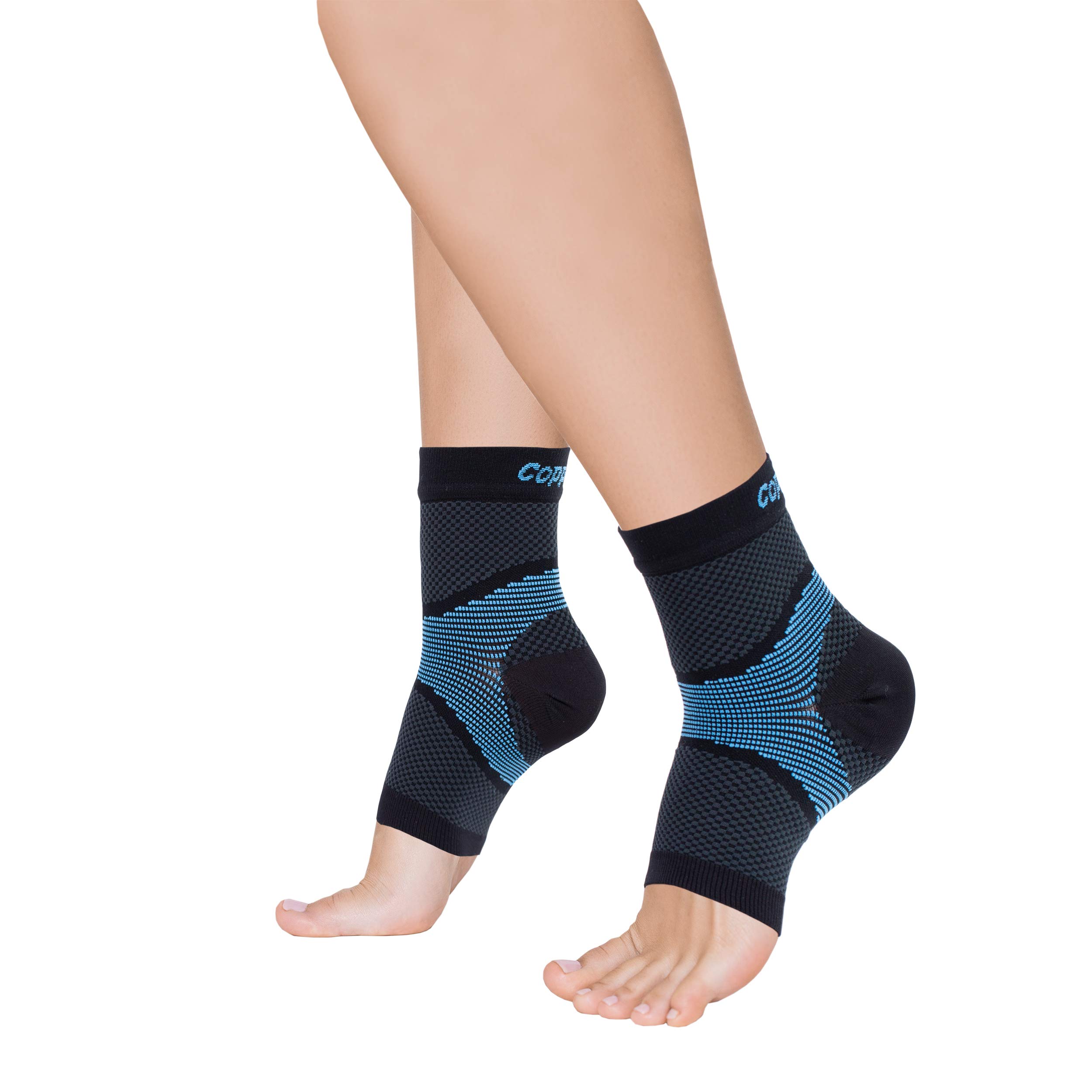 Photo 1 of Copper Fit ICE Plantar Fascia Compression Foot And Ankle Sleeve Infused With Menthol, Small/Medium, 1 Pair