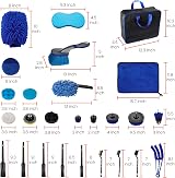 Bemece 29 Piece Car Detailing Kit Blue with Brushes Vents Wheels Interior view 3