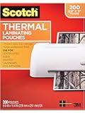Scotch Thermal Laminating Pouches, 8.9 x 11.4-Inches, 3 mil thick, 200-Pack (TP3854-200)