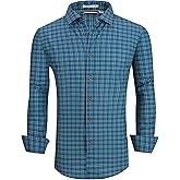 Alex Vando Mens Button Down Shirts Wrinkle Free 4-Way Stretch Print Business Casual Shirt