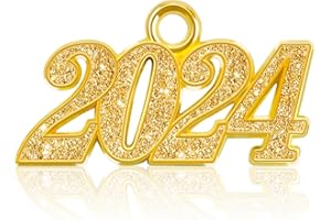 CYTOKIO 2024 Graduation Decorations, Graduation Tassels Charm 2024 Year Charm Gold, Graduation Cap Tassel Charm 2024 Graduation Hat Decoration Gold 2024 Year Charm for Graduation Tassels