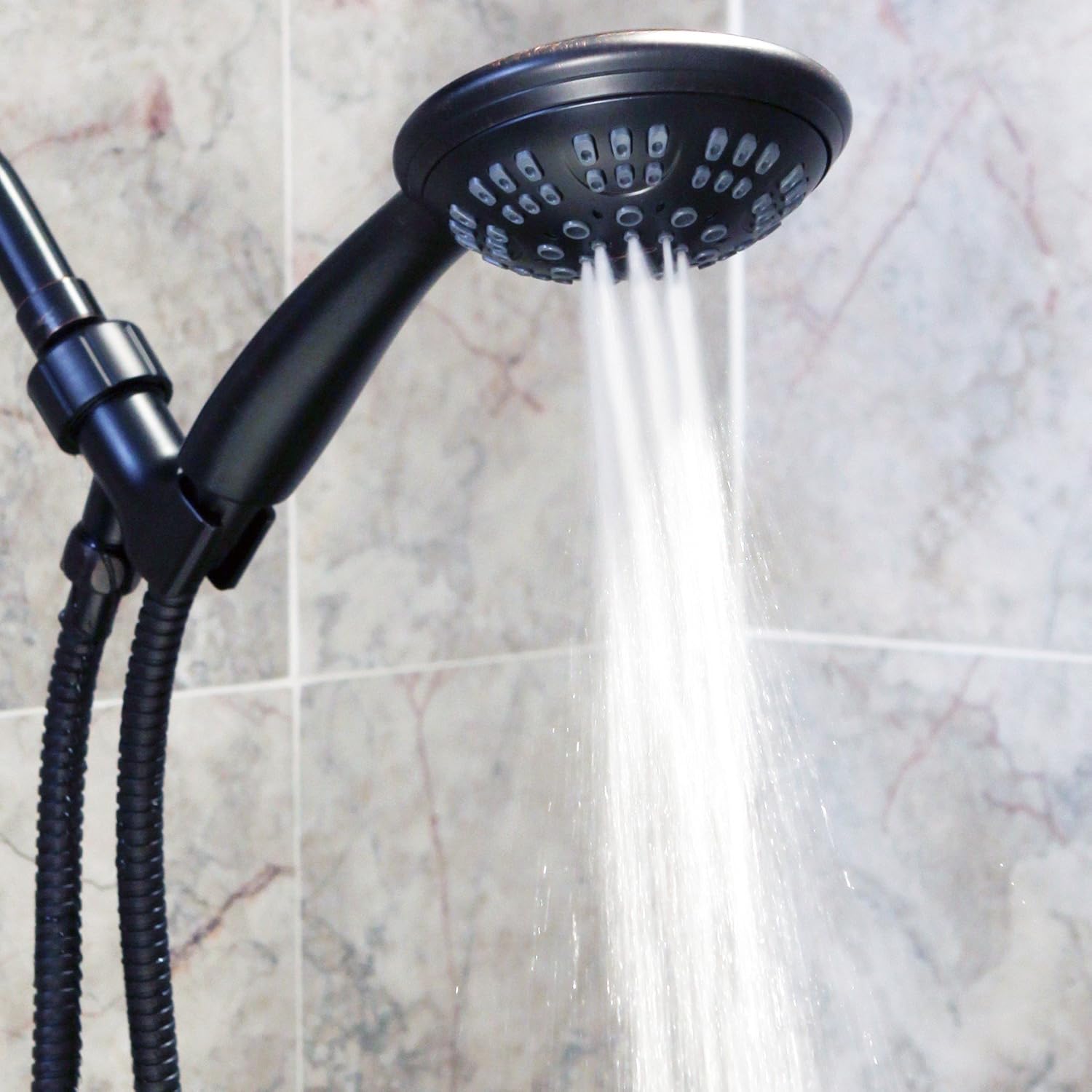 6 Function Luxury Handheld Shower Head - Adjustable High Pressure Rainfall Spray With Removable Hand Held Rain Showerhead For The Bathroom, 2.5 GPM - Oil-Rubbed Bronze - - 