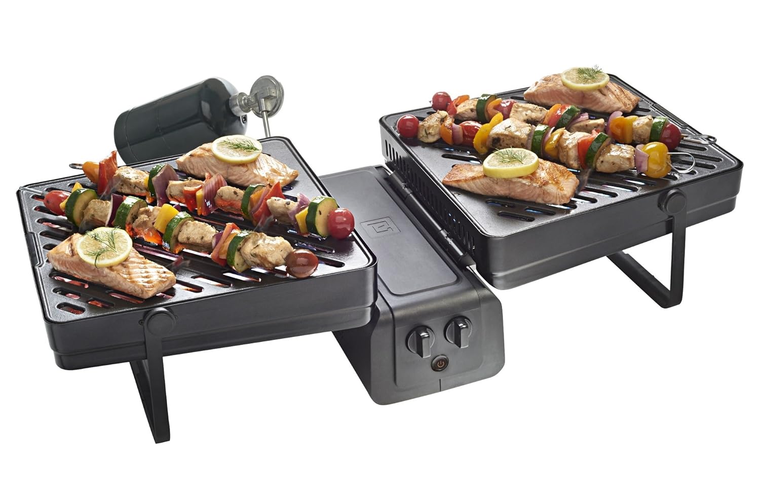 Outdoor Patio Portable Elevated 29" Gas Grill, Dual Platform, 14,000 BTU on 286 sq