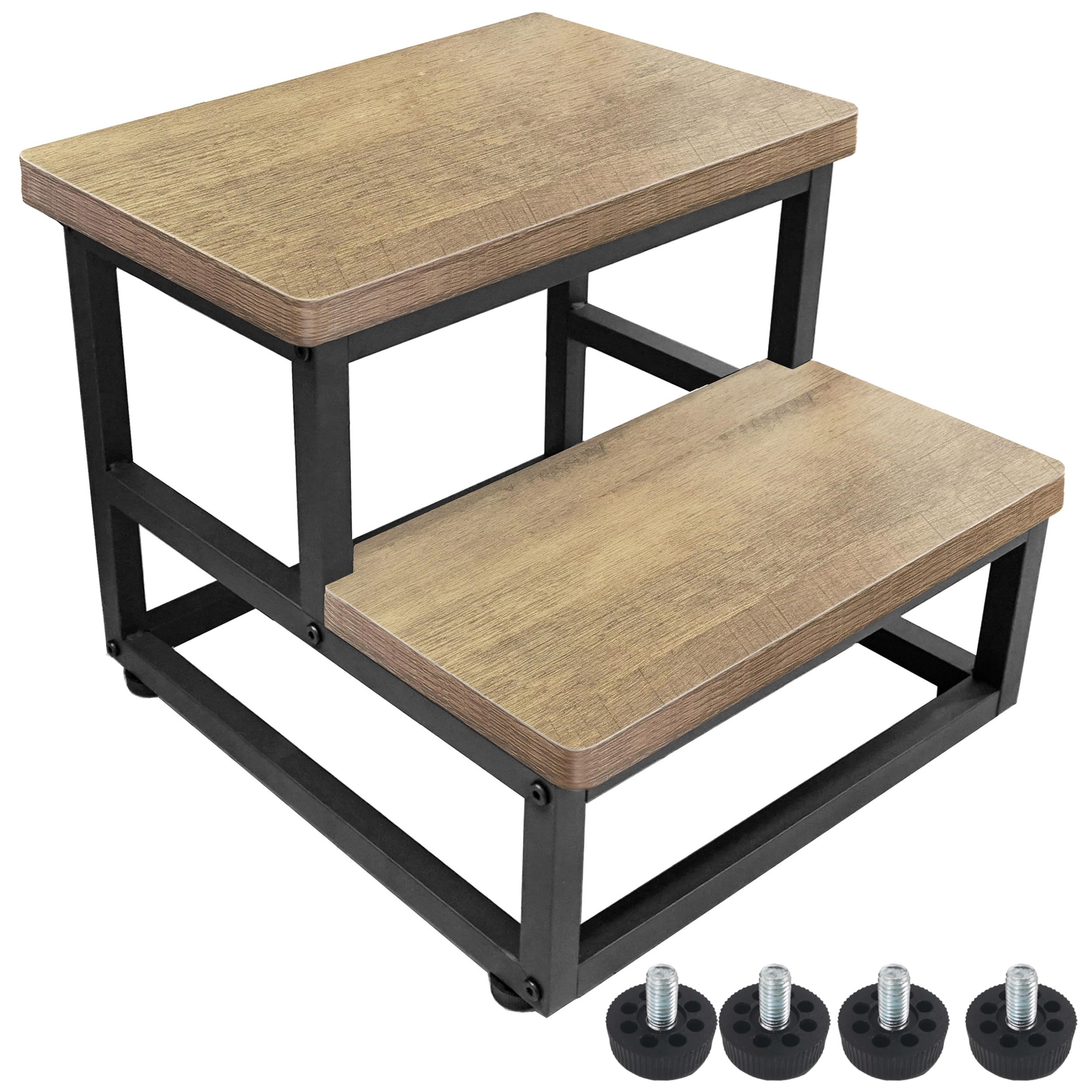 Wooden Step Stools for Adults Kids, Wood Bedside Bed Steps for High ...